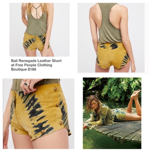 🆕Free People Renegade Tye Dye Leather Shorts NWOT - Picture 2 of 8
